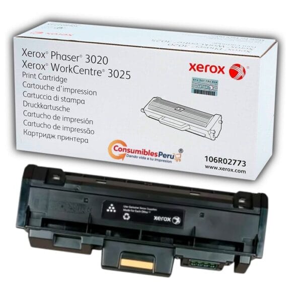 Cartucho original Xerox Codigo  106R02773 para 3020 Wc 3025  capacidad 1500 Paginas