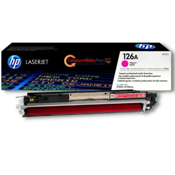 Cartucho de toner original HP CE313A 126A Color Magenta capacidad 1,000 Paginas