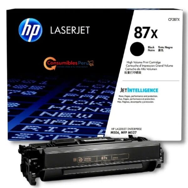 Cartucho de Toner Original HP 87X Negro CF287XCapacidad 18,000 Paginas