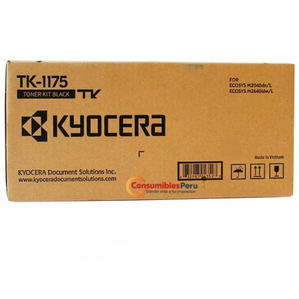 Cartucho de toner Kycoera 1175  Original tk-1175 capacidad 1500 Paginas