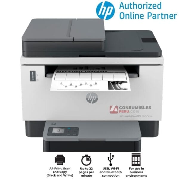 Impresora HP Laserjet Tank 2602sdw Multifuncional