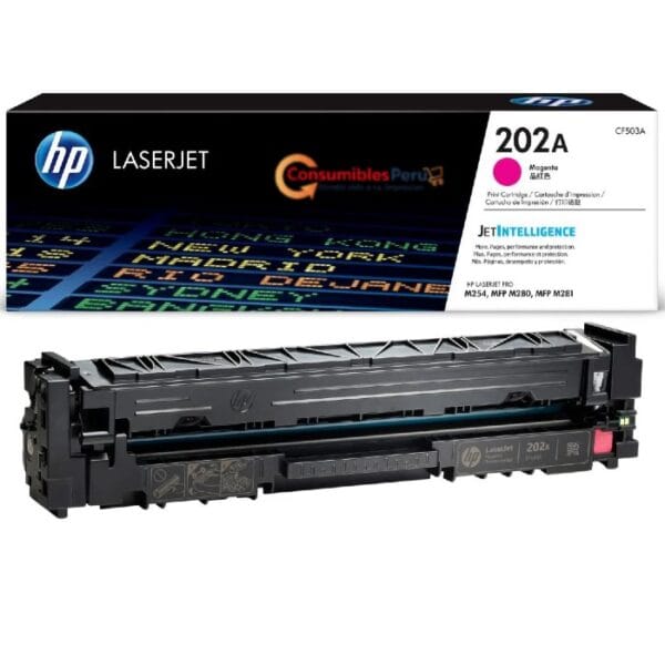 Cartucho de Toner original HP 202a Magenta CF503A capacidad 1.300 Paginas