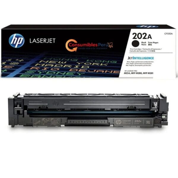 Cartucho de Toner original HP 202a Negro CF500A  capacidad 1.400 Paginas