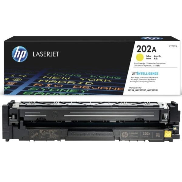 Cartucho de Toner original HP 202a Yellow CF502A capacidad 1.300 Paginas