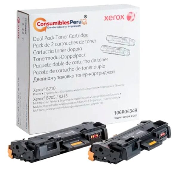 Cartucho de toner original Xerox Para B210 B215 codigo 106R04349 capacidad 3.000 Paginas original