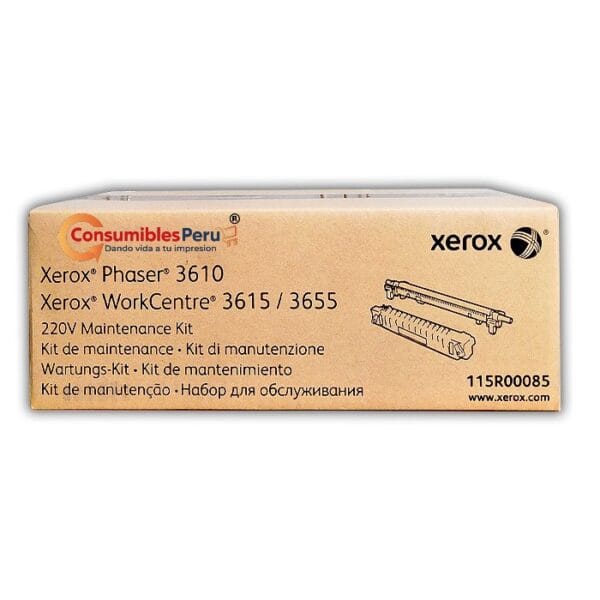 Kit  Fusor Xerox Phaser 3610, WorkCentre 3615, WorkCentre 3655 Codigo 115R00085  capacidad 200.000 Paginas