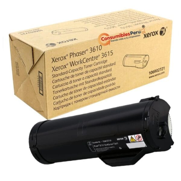 Cartucho de Toner Xerox original 106R02721 para P3610, 3615, WorkCentre 3615,  Codigo 106R02721  capacidad 5.900 Paginas
