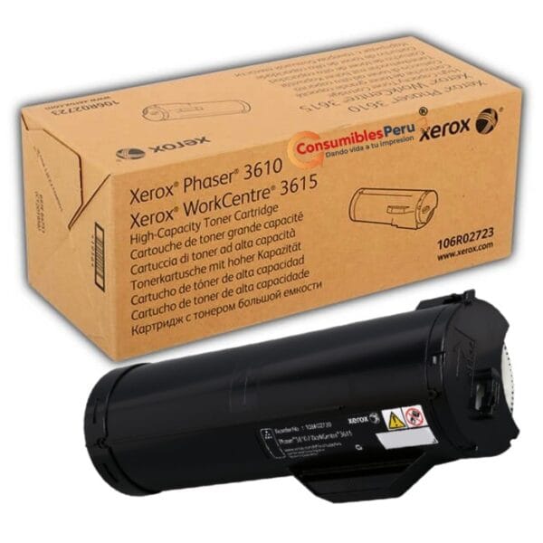 Cartucho de Toner Xerox original 106R02723 para P3610, 3615, WorkCentre 3615,  Codigo 106R02723 capacidad 14.100 Paginas
